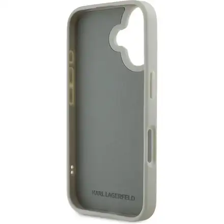 Karl Lagerfeld 3D Rubber Double Heads kryt iPhone 16 béžový