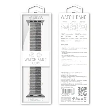 Devia řemínek Nylon Braided Two-Tone Loop pro Apple Watch 44/45/46mm - Lilac