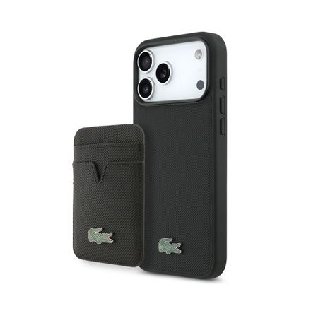 Lacoste Iconic Petit Pique MagSafe Kryt + Peněženka iPhone 18 Pro černý