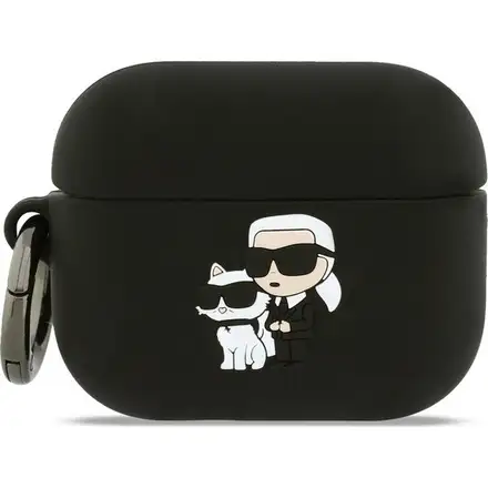 Karl Lagerfeld 3D Logo NFT Karl and Choupette Silikonové Pouzdro pro AirPods 3 Pro černé