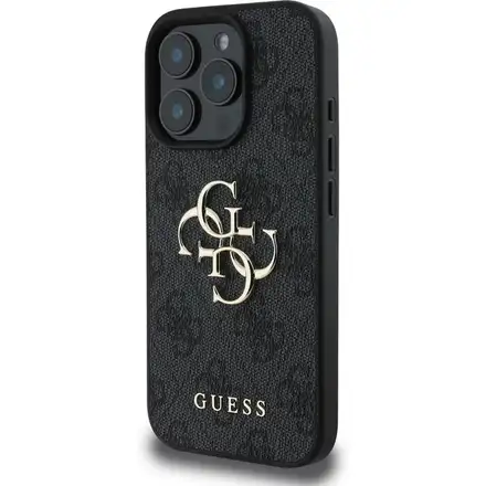 Guess PU 4G Metal Logo kryt iPhone 16 Pro šedý
