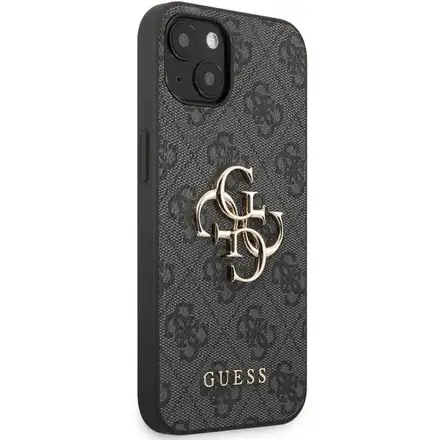 Guess PU 4G Metal Logo kryt iPhone 13 šedý