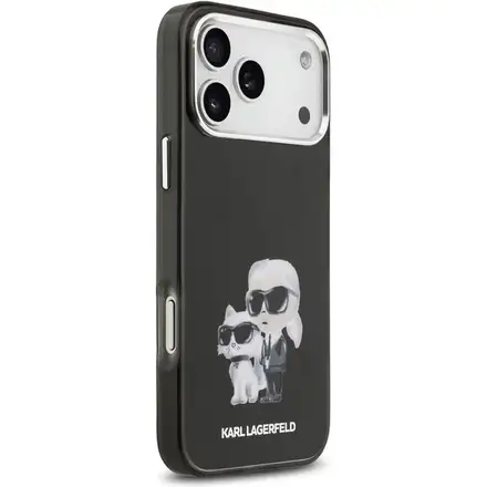 Karl Lagerfeld IML Aquarelle Karl and Choupette kryt iPhone 17 Pro černý