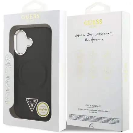 Guess PU Leather Triangle Logo MagSafe kryt iPhone 17 černý