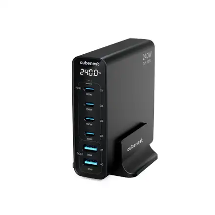 Cubenest S6D0 PD 3.1 GaN Adaptér 240W - černá