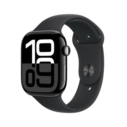 Apple Watch Series 10 GPS 42mm Klavírně černý hliník s černým sportovním řemínkem - M/L