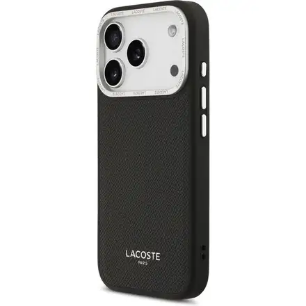 Lacoste PU Leather Champs Elysees MagSafe kryt iPhone 17 Pro černý