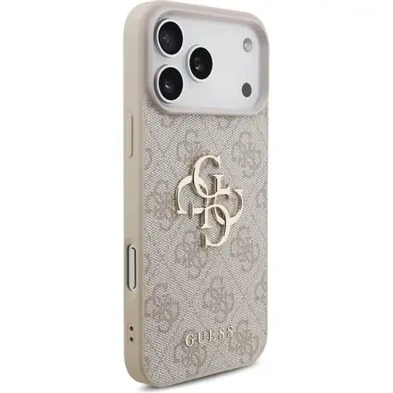 Guess PU 4G Metal Logo Strap kryt iPhone 17 Pro Max růžový