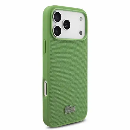 Lacoste PVC Iconic Petit Pique Metal MagSafe kryt iPhone 18 Pro Max zelený
