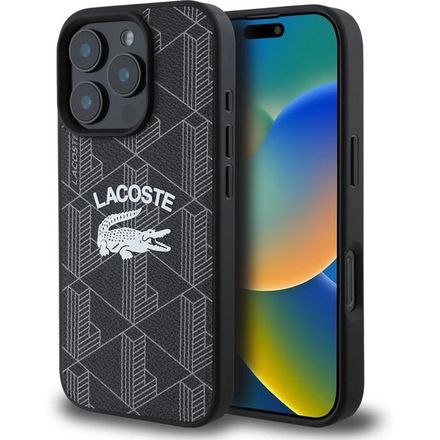 Lacoste Blend Monogram MagSafe kryt iPhone 16 Pro černý