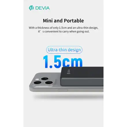 Devia powerbank Extreme Speed Series Mini Magnetic 10.000 mAh PD 20W-Space Gray
