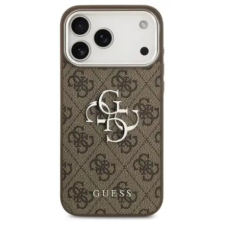 Guess PU 4G Metal Logo kryt iPhone 17 Pro Max hnědý