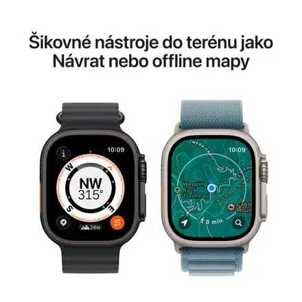 Apple Watch Ultra 3 GPS + Cellular 49mm Přírodní titan s modrým/jasně modrým trailovým tahem - M/L