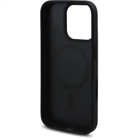 Guess PU Leather 4G Roses MagSafe kryt iPhone 16 Pro černý