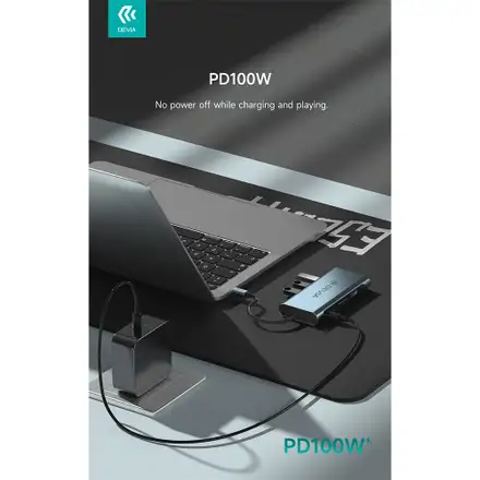 Devia USB-C Hub Leopard řady 11-in-1-Deep Gray