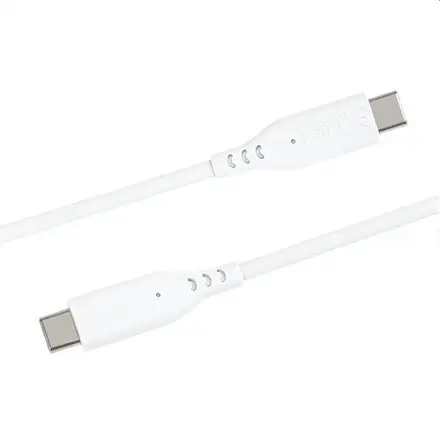 PremiumCord Silikonový kabel USB-C 60W 480Mbps bílý extra měkký a robustní kabel délky 1,5m