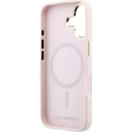 Karl Lagerfeld PU Perforated Monogram MagSafe MagSafe kryt iPhone 17 růžový