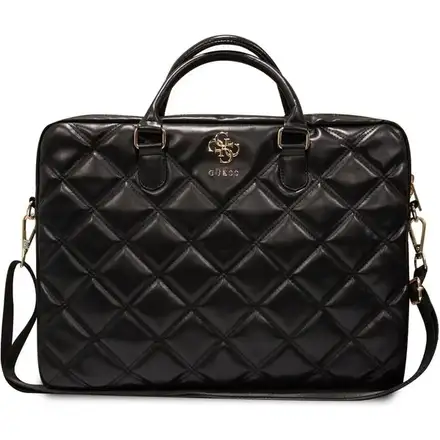 Guess PU Quilted 4G Metal Logo Brašna na MacBook 15/16" černá