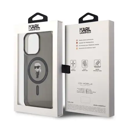 Karl Lagerfeld IML Ikonik MagSafe kryt iPhone 15 Pro Max černý
