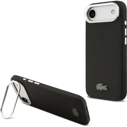 Lacoste Iconic Petit Pique Camera Stand MagSafe kryt iPhone Air černý