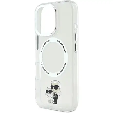 Karl Lagerfeld IML Karl and Choupette MagSafe kryt iPhone 16 Pro průhledný