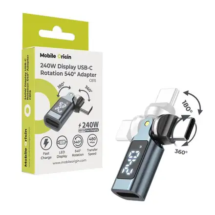 Mobile Origin 240W Display 540° Rotation USB-C Adapter CB15