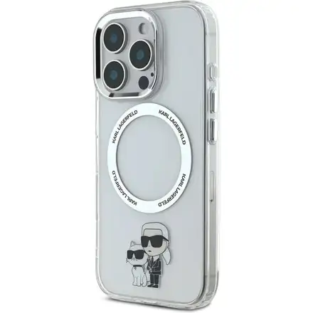 Karl Lagerfeld IML Karl and Choupette MagSafe kryt iPhone 16 Pro průhledný