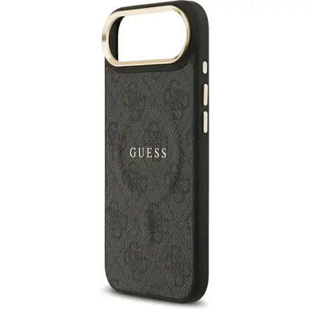 Guess PU Leather 4G Gold Frame MagSafe kryt iPhone Air černý