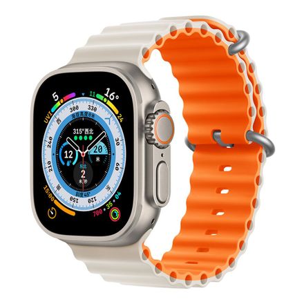 Devia řemínek Deluxe Series Sport6 Silicone Two-tone Band 44/45/49mm - Starlight/Orange