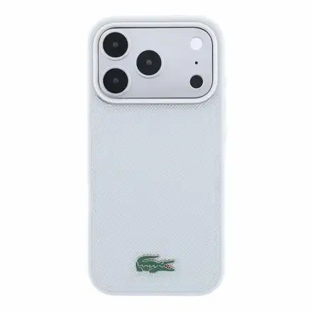Lacoste PVC Iconic Petit Pique Metal MagSafe kryt iPhone 18 Pro šedý