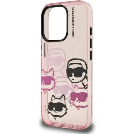 Karl Lagerfeld IML Multi K&CH Heads kryt iPhone 16 Pro růžový