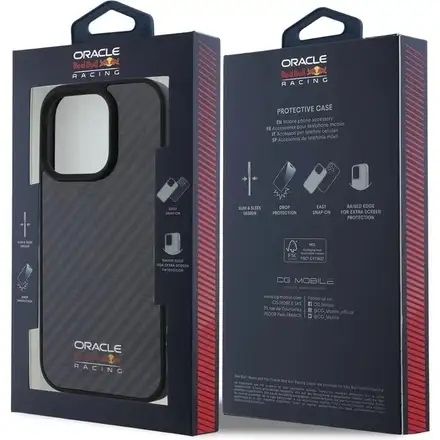 Red Bull Carbon Shiny MagSafe Zadní Kryt pro iPhone 16 Pro Max černý