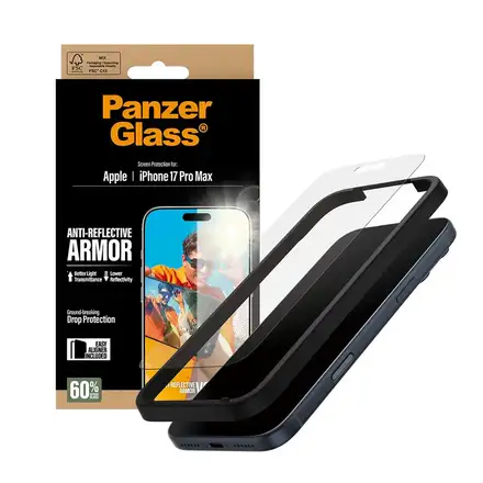 PanzerGlass ochranné sklo Anti-Reflective Armor pro iPhone 17 Pro Max-Black Frame