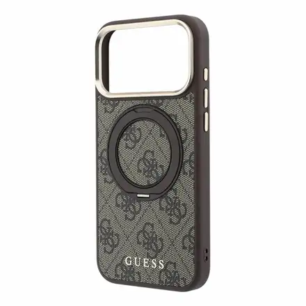 Guess PU 4G Ring Stand MagSafe kryt iPhone 18 Pro Max hnědý