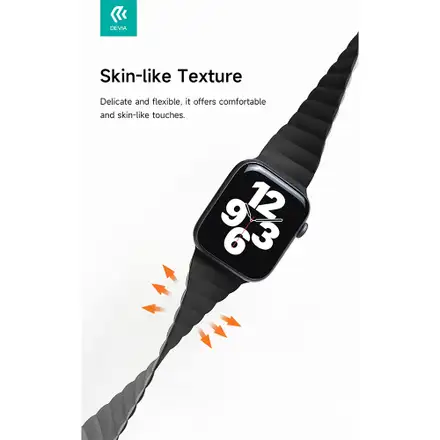 Devia řemínek Nature Silicone Magnetic Watch Band 44/45/46mm - Black