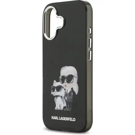 Karl Lagerfeld IML Aquarelle Karl and Choupette kryt iPhone 17 černý