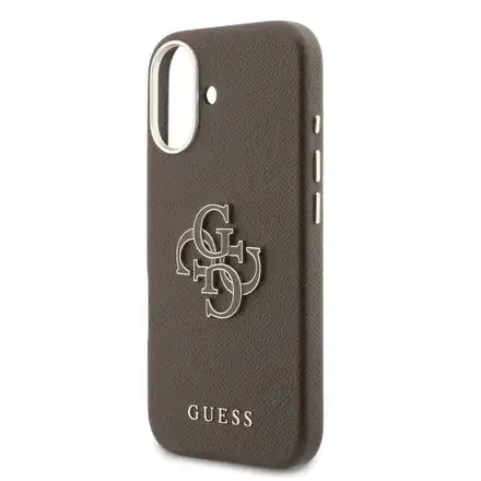 Guess PU Resin Logo kryt iPhone 17 hnědý