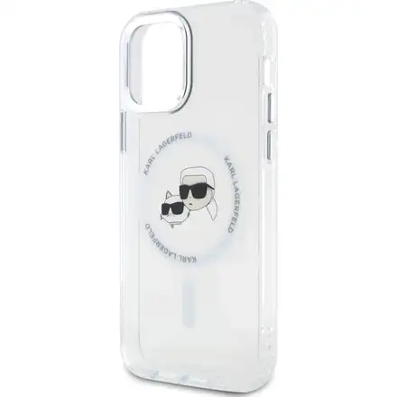 Karl Lagerfeld IML K&CH Heads Metal Frame MagSafe kryt iPhone 12/12 Pro průhledný