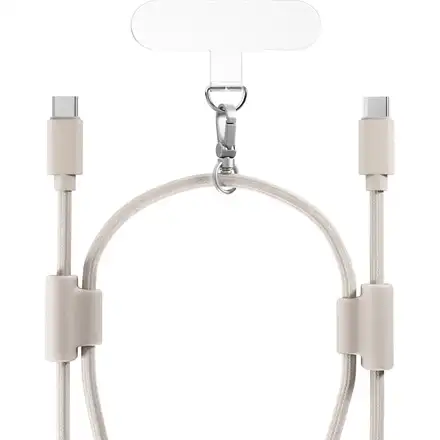 Epico Phone Lanyard s USB-C na USB-C kabelem - béžová