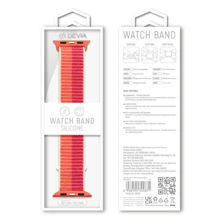 Devia řemínek Nylon Braided Two-Tone Loop pro Apple Watch 40/41/42mm - Peony