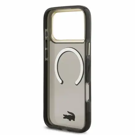 Lacoste PC/TPU Frosted Finish Gold Logo MagSafe kryt iPhone 18 Pro černý