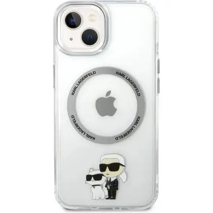Karl Lagerfeld IML Karl and Choupette MagSafe kryt iPhone 15 průhledný
