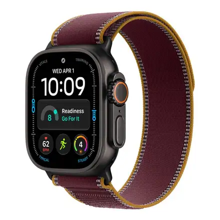 Apple Watch 49mm Burgundy Trail Loop-S/M-Black Titanium Finish