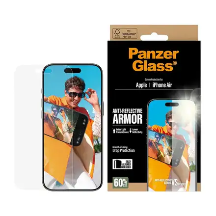 PanzerGlass ochranné sklo Anti-Reflective Armor pro iPhone Air - Black Frame