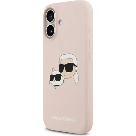 Karl Lagerfeld Liquid Silicone Double Heads MagSafe kryt iPhone 17 Pro růžový
