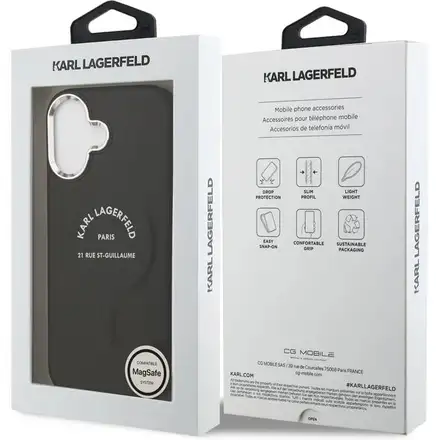 Karl Lagerfeld PU RSG Logo MagSafe kryt iPhone 17 černý