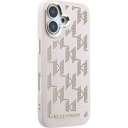 Karl Lagerfeld PU Perforated Monogram MagSafe MagSafe kryt iPhone 17 růžový