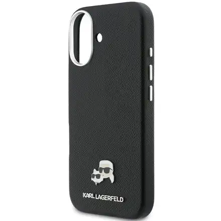 Karl Lagerfeld PU Karl and Choupette Heads Pins MagSafe kryt iPhone 17 černý