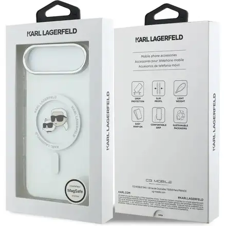 Karl Lagerfeld IML K&CH Heads Metal Frame MagSafe MagSafe kryt iPhone Air průhledná