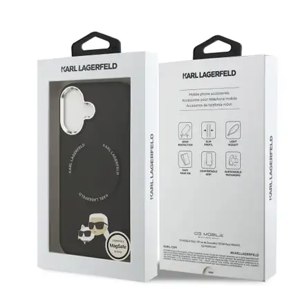 Karl Lagerfeld PU RSG Logo MagSafe kryt iPhone 17 černý